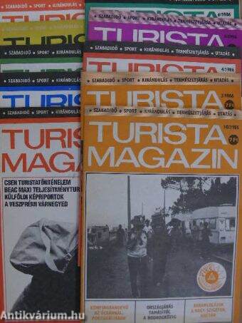 Turista Magazin 1985., 1986., 1988., 1989. (vegyes számok) (10 db)