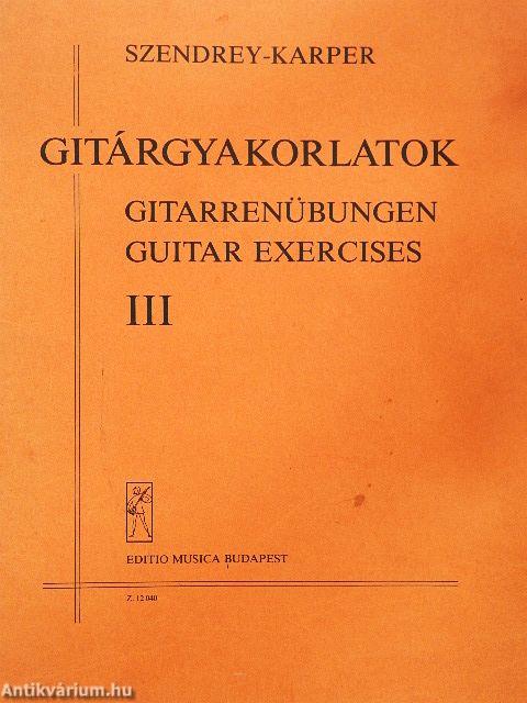 Gitárgyakorlatok III.