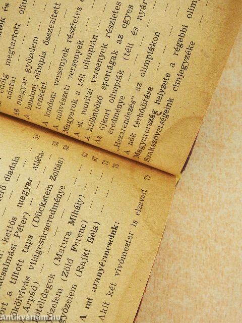 Magyar olimpiai zsebkönyv 1948