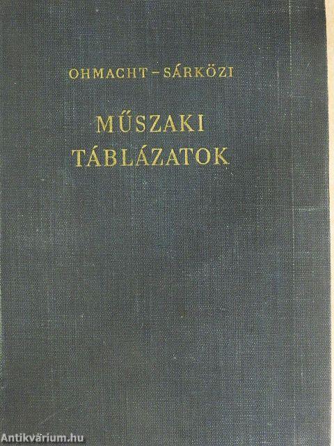 Műszaki táblázatok