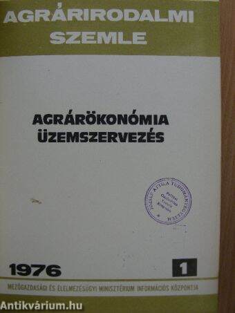 Agrárirodalmi Szemle 1976/1-12.