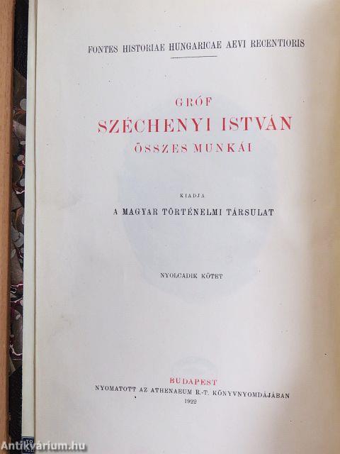 Gr. Széchenyi István döblingi irodalmi hagyatéka II.