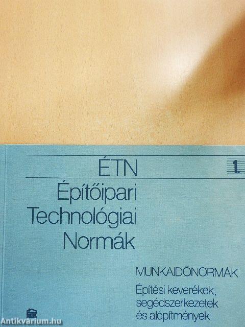 Építőipari technológiai normák 1.