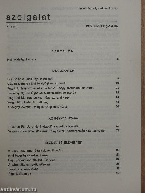 Szolgálat 1985. Kisboldogasszony