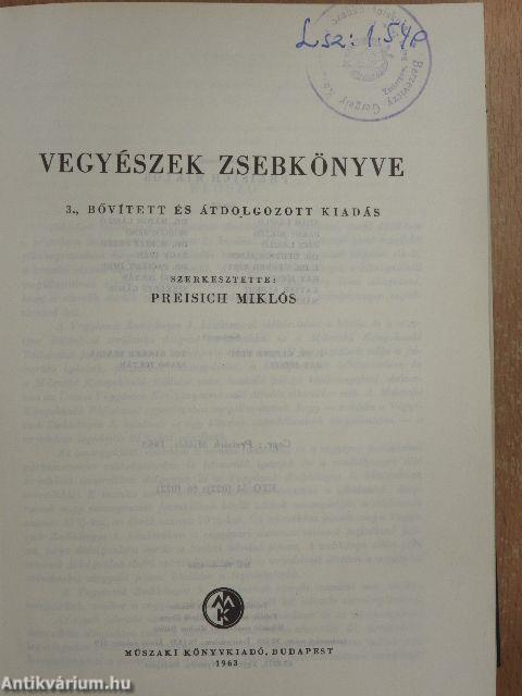 Vegyészek zsebkönyve