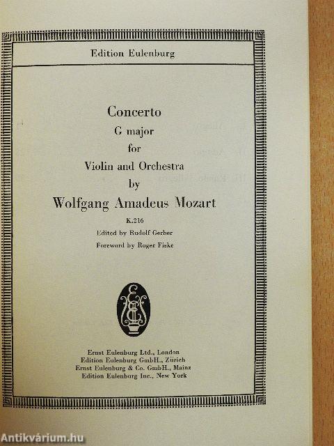 Concerto G major for Violin and Orchestra