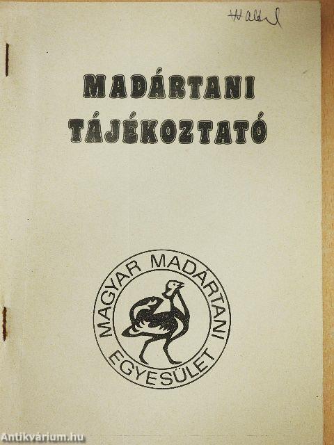 Madártani tájékoztató 1985. július-december