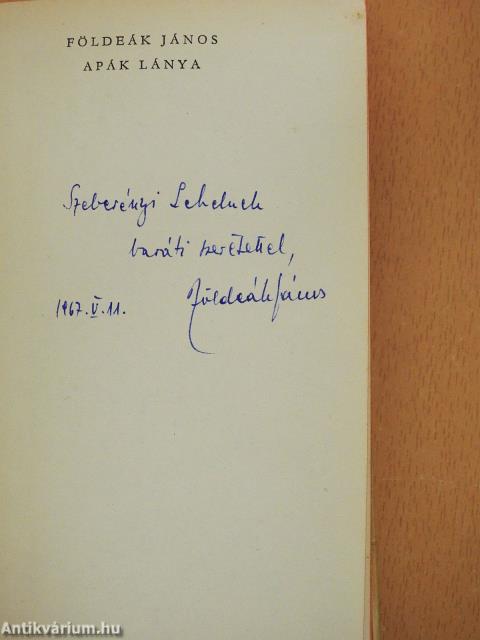 Apák lánya (dedikált példány)