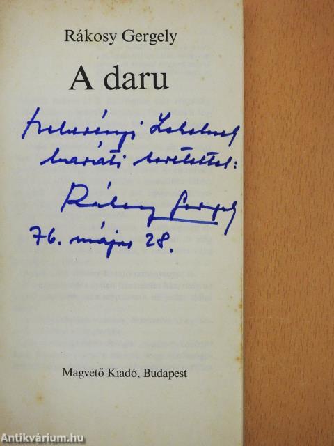 A daru (dedikált példány)
