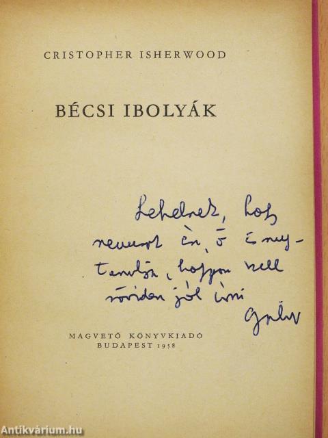 Bécsi ibolyák (dedikált példány)
