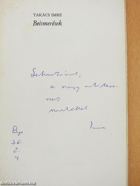 Beismerések (dedikált példány)