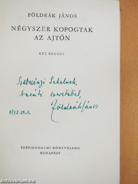 Négyszer kopogtak az ajtón/Leszámolás (dedikált példány)