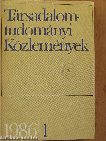 Társadalomtudományi Közlemények 1986/1-4.