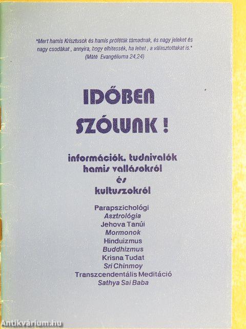 Időben szólunk!
