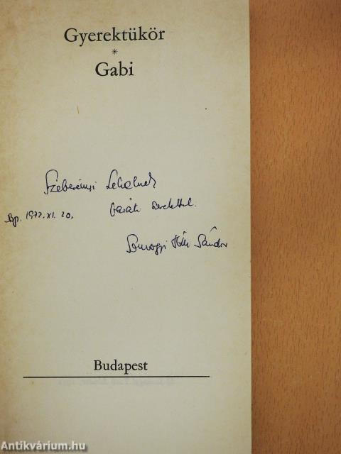 Gyerektükör/Gabi (dedikált példány)