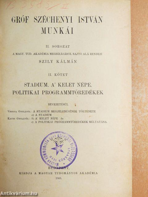 Gróf Széchenyi István munkái II.