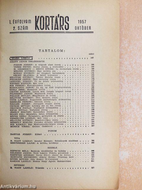 Kortárs 1957. október