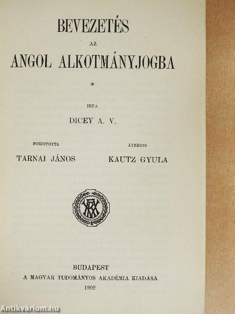 Bevezetés az angol alkotmányjogba