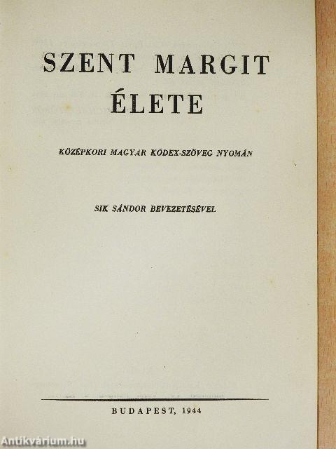 Szent Margit élete