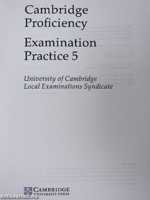 Cambridge Proficiency Examination Practice 5