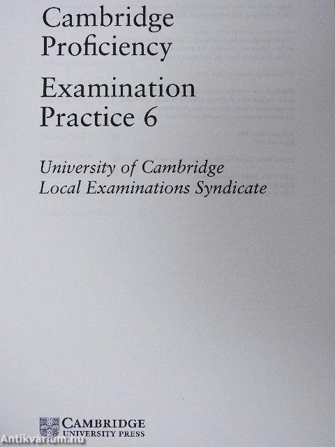 Cambridge Proficiency Examination Practice 6