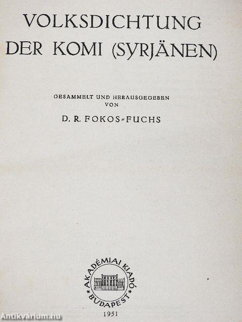 Volksdichtung der Komi (Syrjänen)