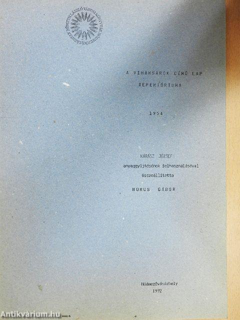 A Viharsarok című lap repertóriuma 1954.