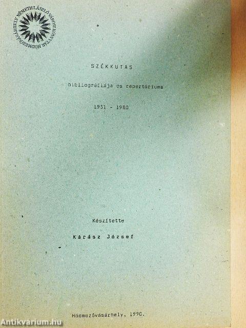 Székkutas bibliográfiája és repertóriuma