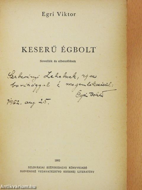 Keserű égbolt (dedikált példány)