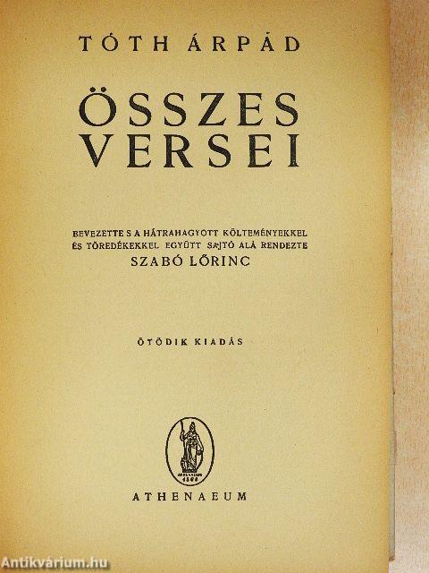 Tóth Árpád összes versei