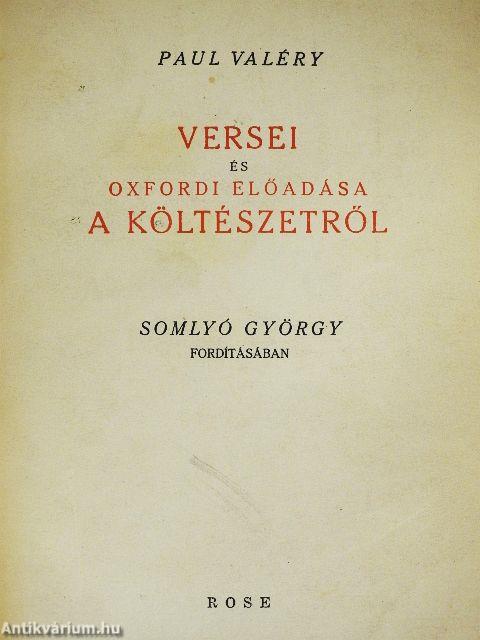 Paul Valéry versei és oxfordi előadása a költészetről