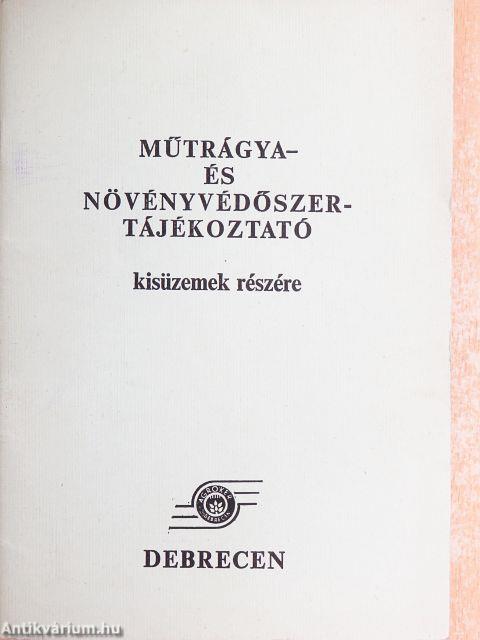 Műtrágya- és növényvédőszer-tájékoztató kisüzemek részére