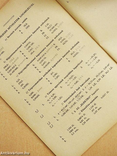 Műszaki matematikai gyakorlatok A. X.