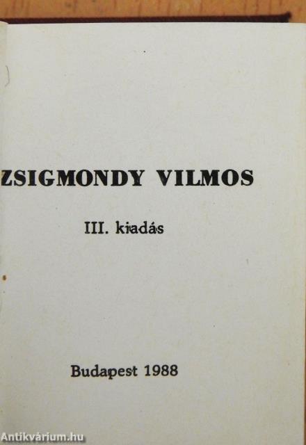 Zsigmondy Vilmos (minikönyv) - Plakettel