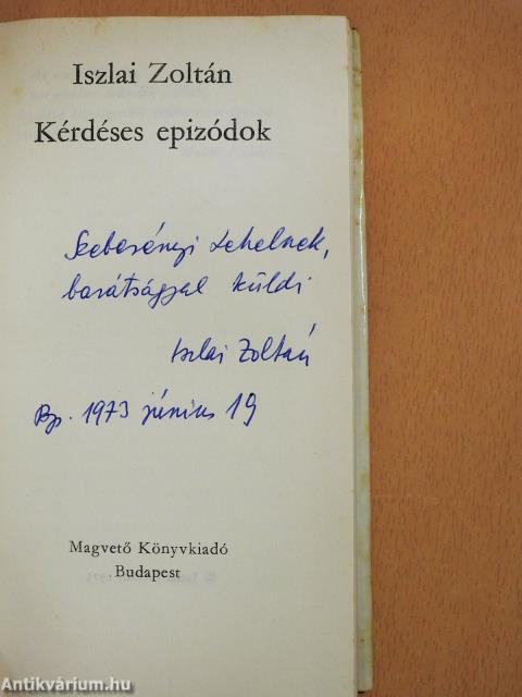 Kérdéses epizódok (dedikált példány)