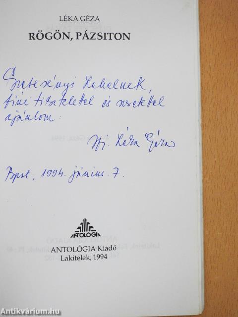 Rögön, pázsiton (dedikált példány)