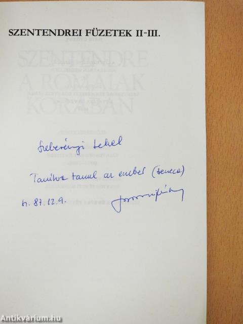 Szentendre a rómaiak korában (dedikált példány)