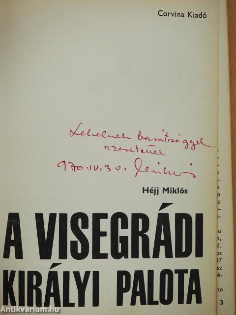 A visegrádi királyi palota (dedikált példány)