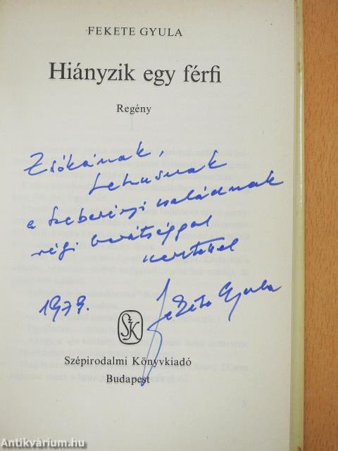 Hiányzik egy férfi (dedikált példány)