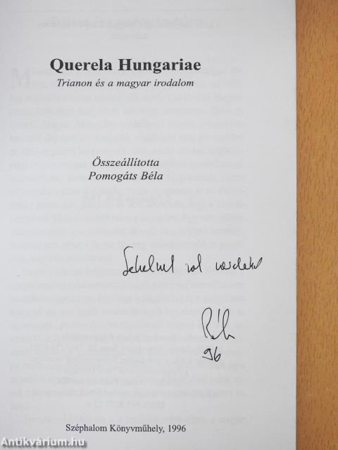 Querela Hungariae (dedikált példány)