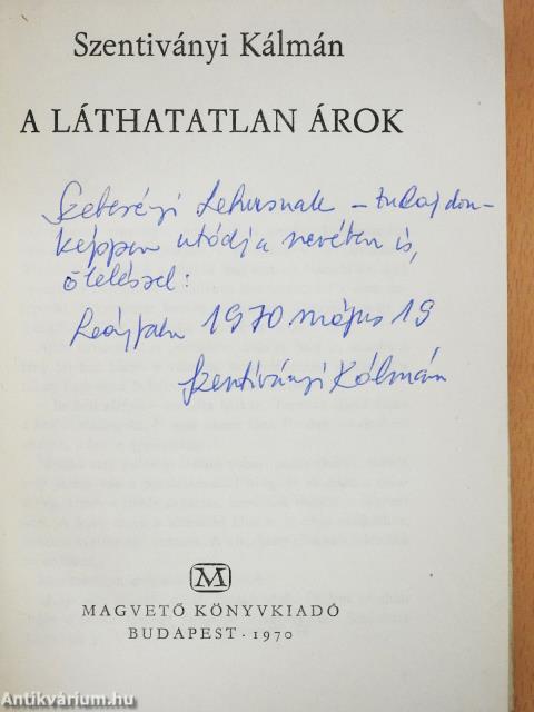 A láthatatlan árok (dedikált példány)