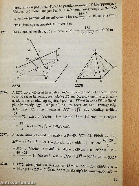 Összefoglaló feladatgyűjtemény matematikából - Megoldások II.