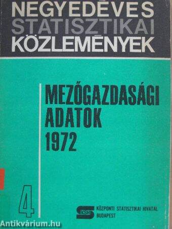 Mezőgazdasági adatok 1972/4.