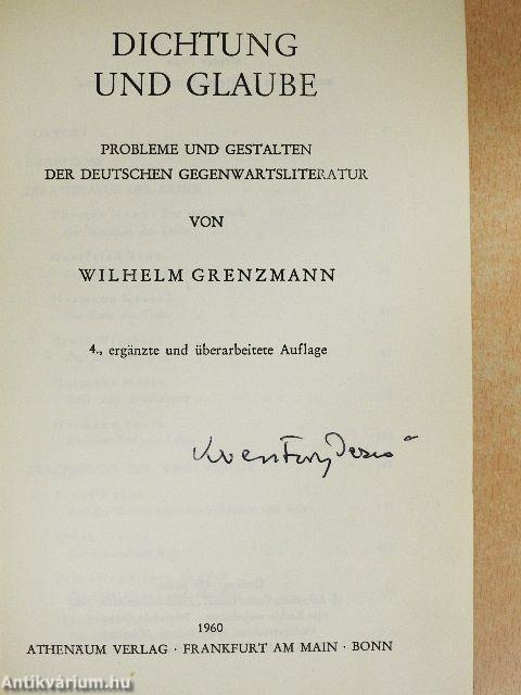 Dichtung und Glaube (Keresztury Dezső könyvtárából)