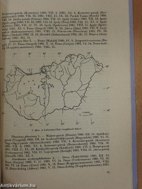 Halfaunisztikai és ökológiai tapasztalatok természetes vizekben