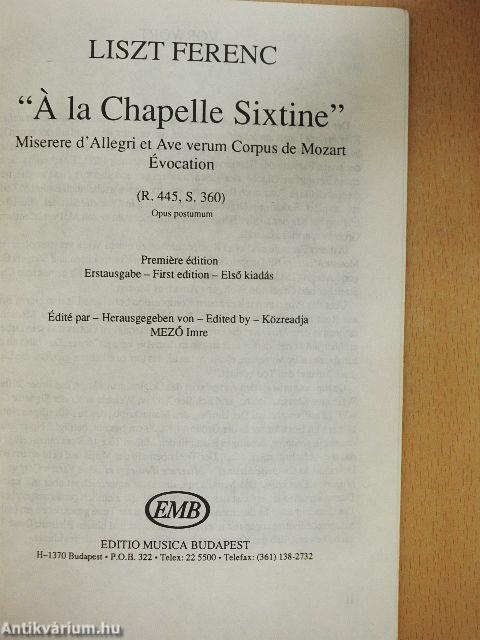 "Á la Chapelle Sixtine"