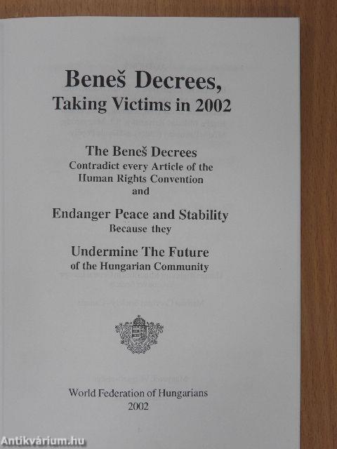 Benes Decrees, Taking Victims in 2002