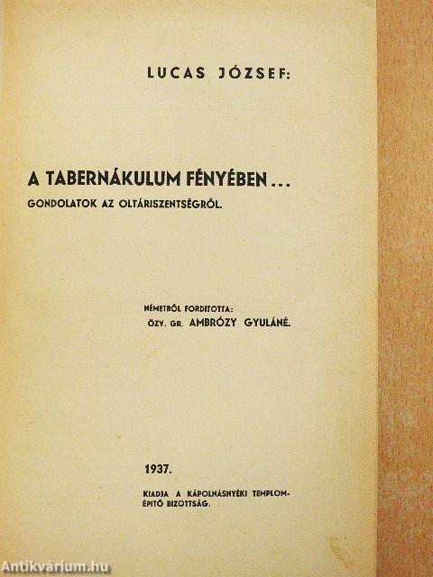 A tabernákulum fényében...