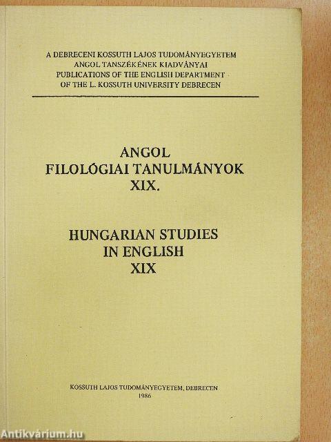 Angol filológiai tanulmányok XIX.