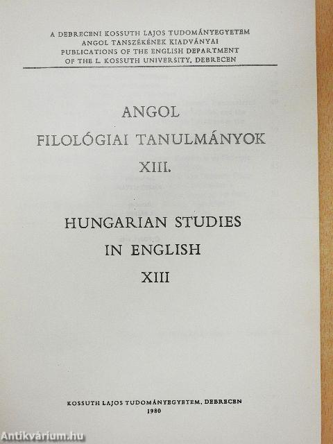 Angol filológiai tanulmányok XIII.